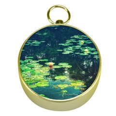 Lily Pond Ii Gold Compasses by okhismakingart