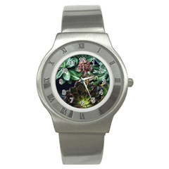 Succulents Stainless Steel Watch by okhismakingart