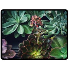 Succulents Double Sided Fleece Blanket (large) 