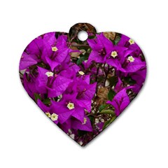 Bougainvillea  Dog Tag Heart (two Sides) by okhismakingart