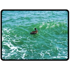 Waterbird  Fleece Blanket (large)  by okhismakingart