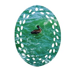 Waterbird  Oval Filigree Ornament (two Sides) by okhismakingart