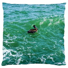 Waterbird  Large Flano Cushion Case (two Sides) by okhismakingart