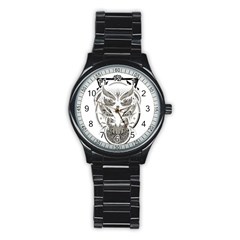 Owl Stainless Steel Round Watch by Sudhe