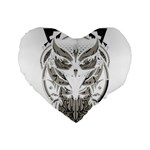 Owl Standard 16  Premium Flano Heart Shape Cushions Front