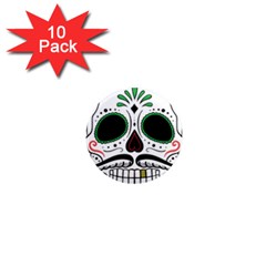 Day Of The Dead Skull Sugar Skull 1  Mini Magnet (10 Pack)  by Sudhe