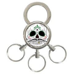 Day Of The Dead Skull Sugar Skull 3-ring Key Chains by Sudhe