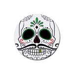 Day Of The Dead Skull Sugar Skull Rubber Coaster (Round)  Front