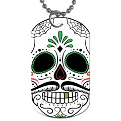 Day Of The Dead Skull Sugar Skull Dog Tag (one Side) by Sudhe