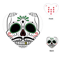 Day Of The Dead Skull Sugar Skull Playing Cards (heart) by Sudhe