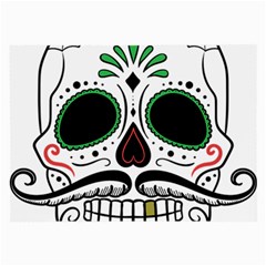 Day Of The Dead Skull Sugar Skull Large Glasses Cloth by Sudhe