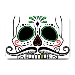 Day Of The Dead Skull Sugar Skull Small Doormat  by Sudhe