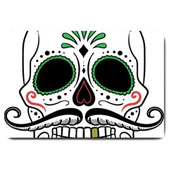 Day Of The Dead Skull Sugar Skull Large Doormat  by Sudhe