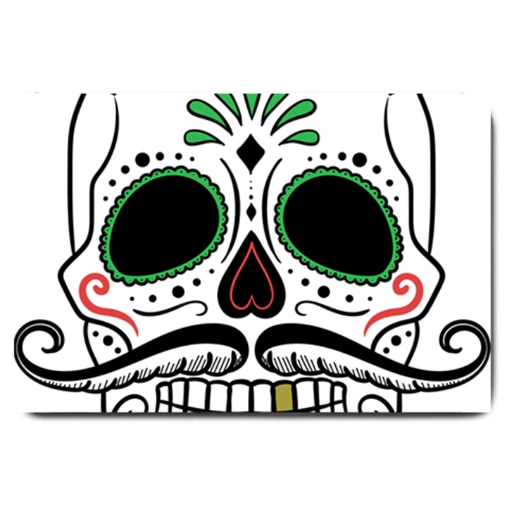 Day Of The Dead Skull Sugar Skull Large Doormat 