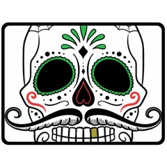 Day Of The Dead Skull Sugar Skull Fleece Blanket (large)  by Sudhe