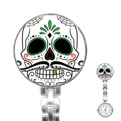 Day Of The Dead Skull Sugar Skull Stainless Steel Nurses Watch by Sudhe