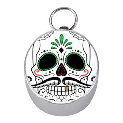 Day Of The Dead Skull Sugar Skull Mini Silver Compasses by Sudhe