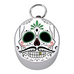 Day Of The Dead Skull Sugar Skull Mini Silver Compasses Front