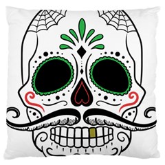 Day Of The Dead Skull Sugar Skull Large Flano Cushion Case (one Side) by Sudhe