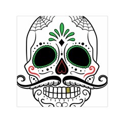 Day Of The Dead Skull Sugar Skull Small Satin Scarf (square) by Sudhe