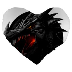 Dragon City Large 19  Premium Heart Shape Cushions by Sudhe