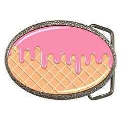 Ice Cream Pink Melting Background With Beige Cone Belt Buckles by genx