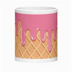 Ice Cream Pink melting background with beige cone Morph Mugs Center