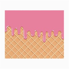 Ice Cream Pink Melting Background With Beige Cone Small Glasses Cloth by genx