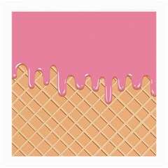 Ice Cream Pink Melting Background With Beige Cone Medium Glasses Cloth by genx