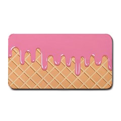 Ice Cream Pink Melting Background With Beige Cone Medium Bar Mats by genx