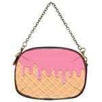 Ice Cream Pink melting background with beige cone Chain Purse (Two Sides) Front