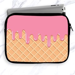 Ice Cream Pink Melting Background With Beige Cone Apple Ipad 2/3/4 Zipper Cases by genx