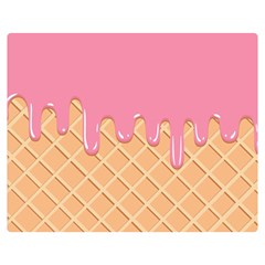 Ice Cream Pink Melting Background With Beige Cone Double Sided Flano Blanket (medium)  by genx