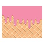 Ice Cream Pink melting background with beige cone Double Sided Flano Blanket (Large)  80 x60  Blanket Front