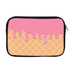 Ice Cream Pink Melting Background With Beige Cone Apple Macbook Pro 17  Zipper Case by genx