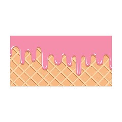 Ice Cream Pink Melting Background With Beige Cone Yoga Headband by genx