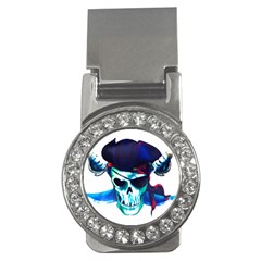 Skull Pirates Symbol Skeleton Money Clips (cz)  by Sudhe