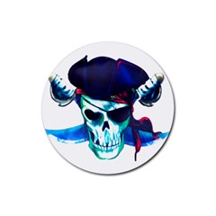 Skull Pirates Symbol Skeleton Rubber Coaster (round)  by Sudhe