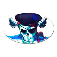 Skull Pirates Symbol Skeleton Oval Magnet by Sudhe