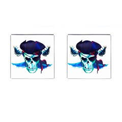 Skull Pirates Symbol Skeleton Cufflinks (square) by Sudhe