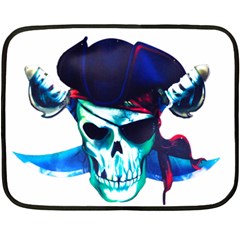 Skull Pirates Symbol Skeleton Double Sided Fleece Blanket (mini)  by Sudhe