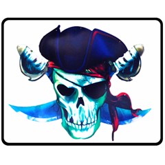 Skull Pirates Symbol Skeleton Fleece Blanket (medium)  by Sudhe