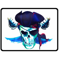 Skull Pirates Symbol Skeleton Double Sided Fleece Blanket (large)  by Sudhe