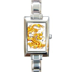 Chinese Dragon Golden Rectangle Italian Charm Watch by Sudhe