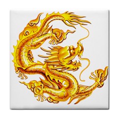 Chinese Dragon Golden Tile Coasters by Sudhe