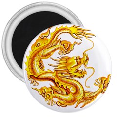 Chinese Dragon Golden 3  Magnets by Sudhe