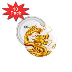 Chinese Dragon Golden 1 75  Buttons (10 Pack) by Sudhe