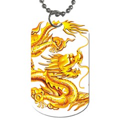 Chinese Dragon Golden Dog Tag (one Side) by Sudhe