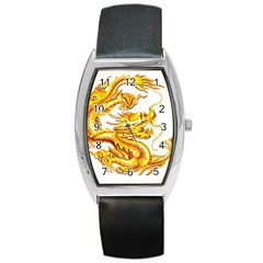 Chinese Dragon Golden Barrel Style Metal Watch by Sudhe