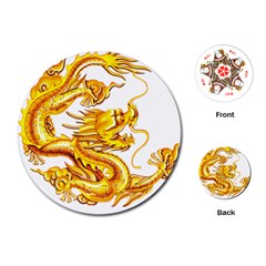 Chinese Dragon Golden Playing Cards (round) by Sudhe